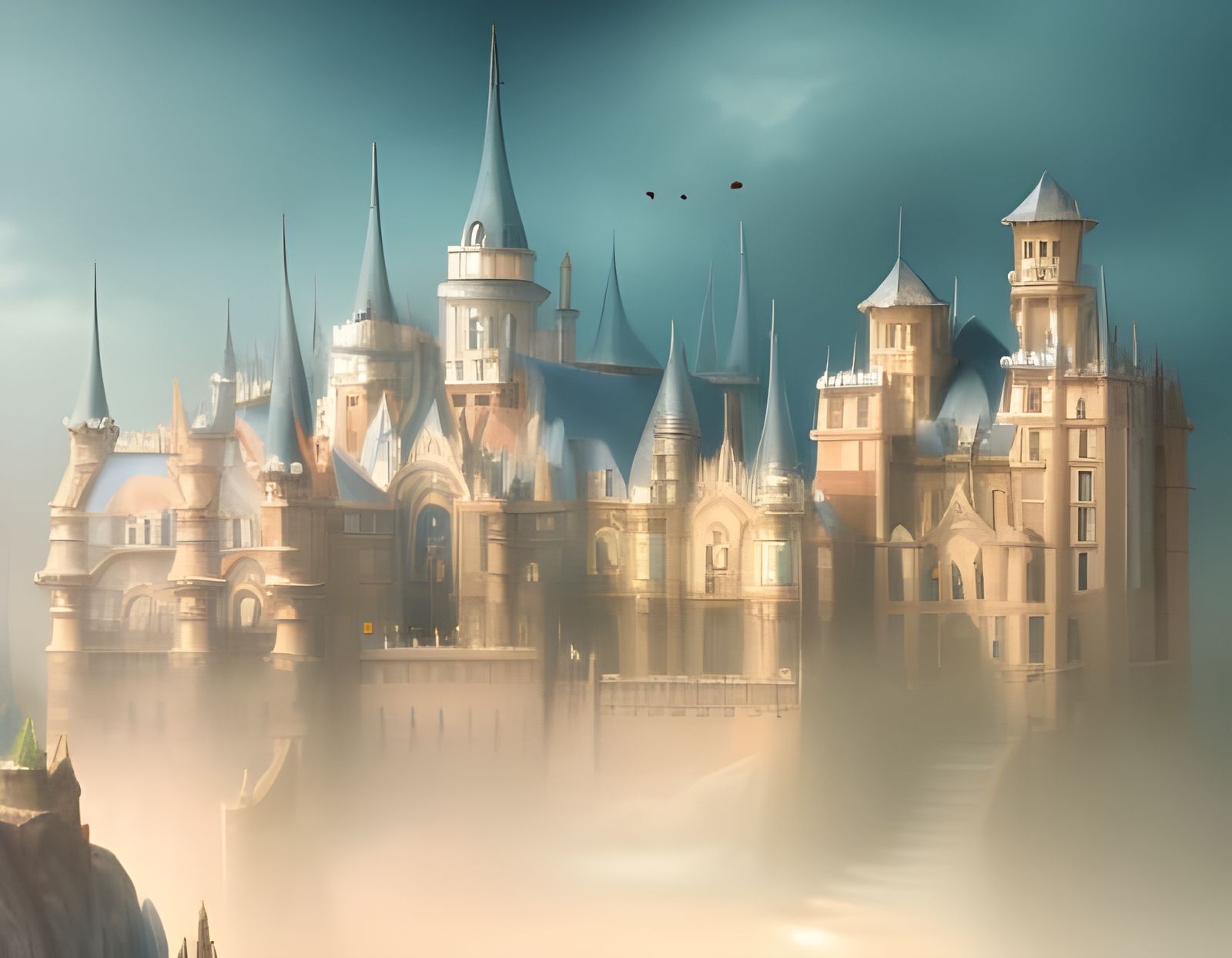Majestic Magical Palace in Dark Fantasy Style