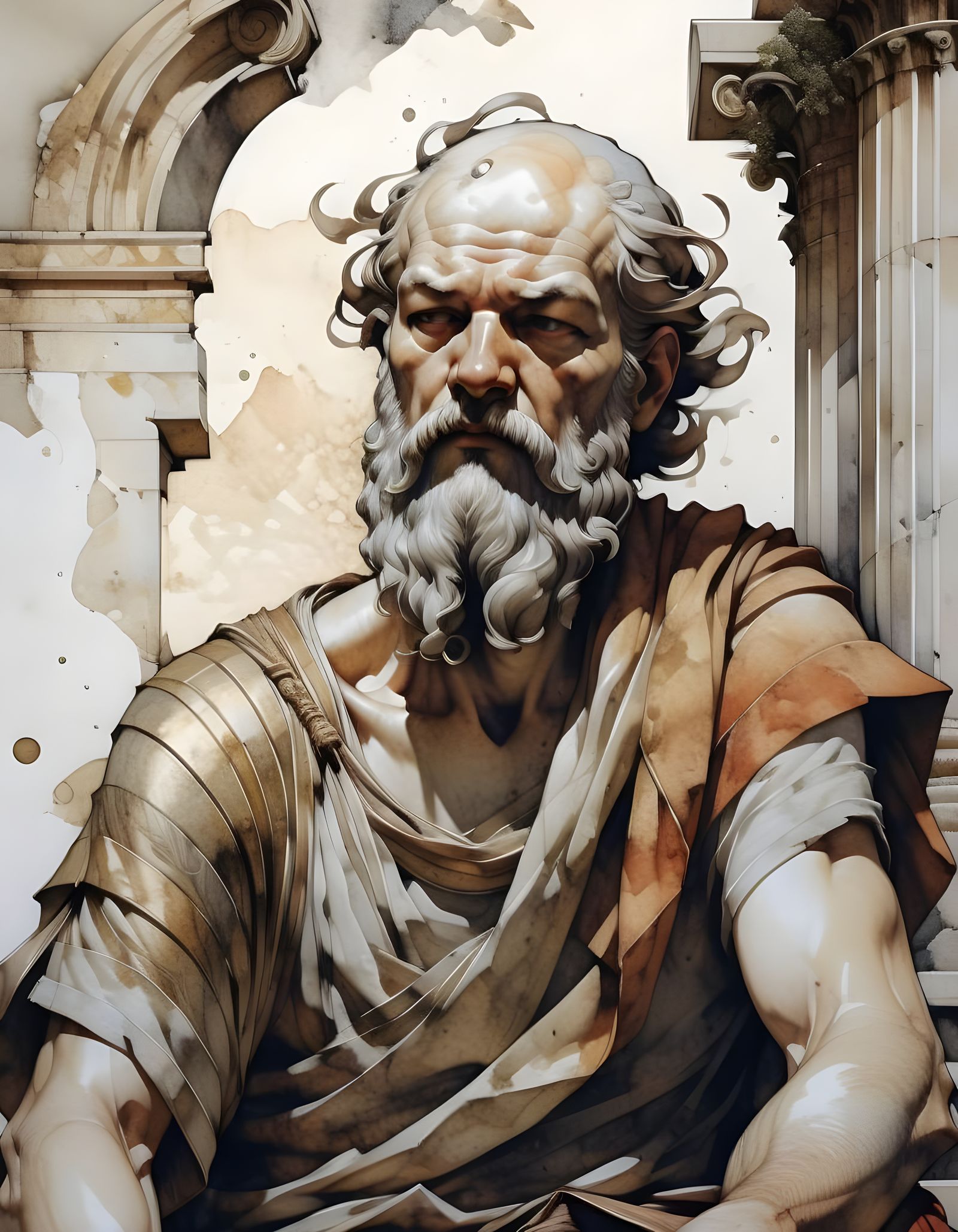Classical Portrait of Ancient Greek Philosopher Socrates