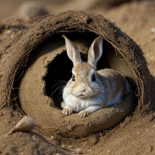 Wild Baby Bunnies in Backyard Burrow