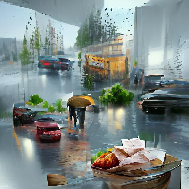 AI Generated Rainy Day Image