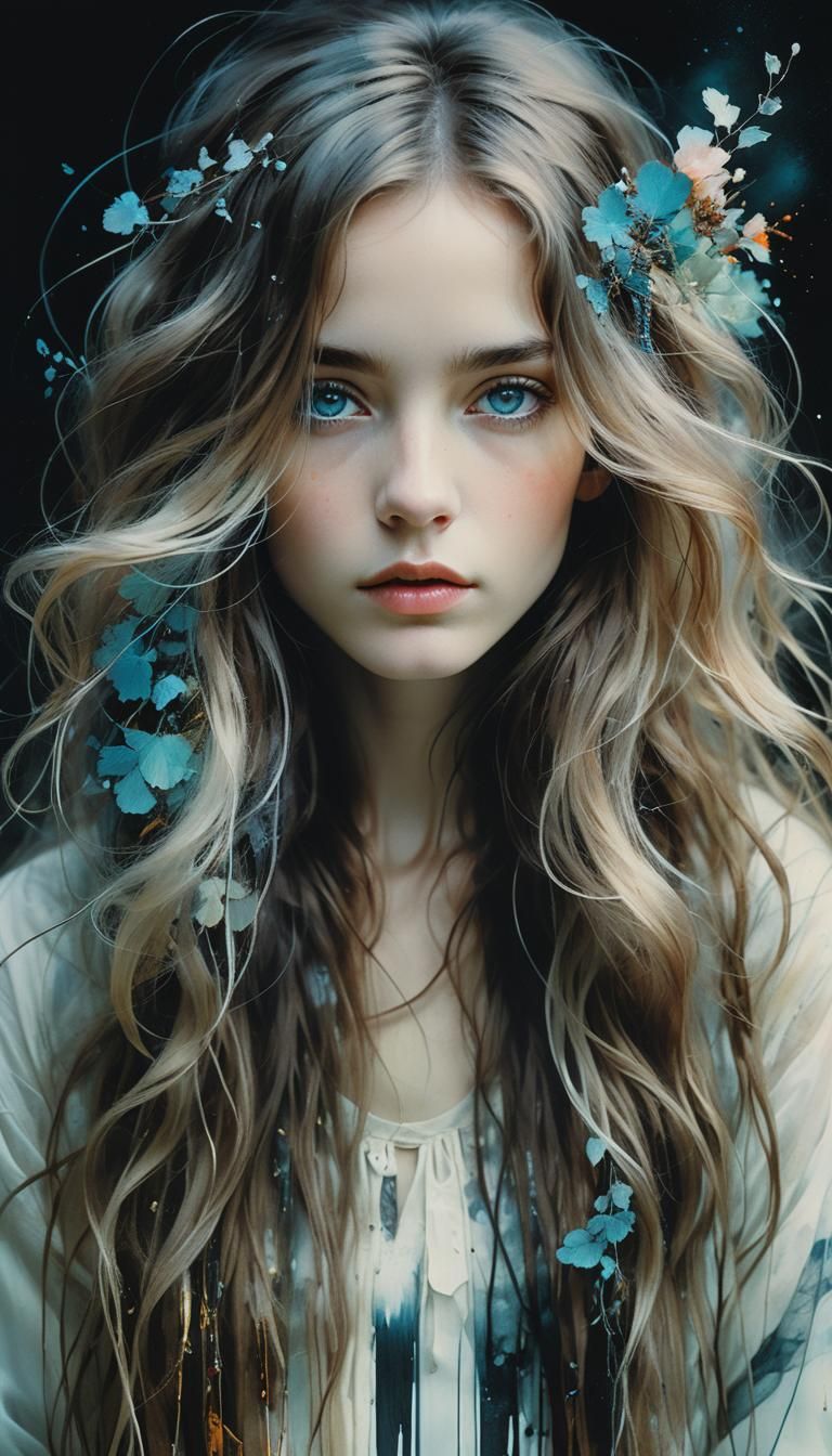 Dreamy Surreal Portrait in Vintage Style