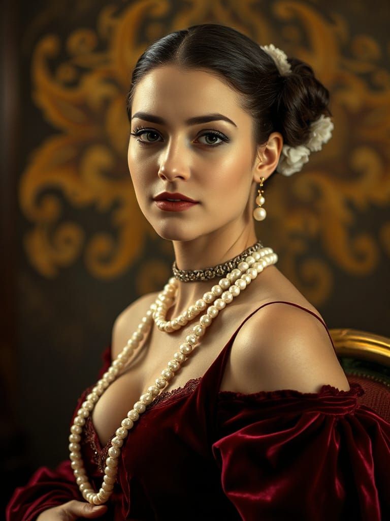 Luxurious Opera Singer Portrait in Elegant Attire