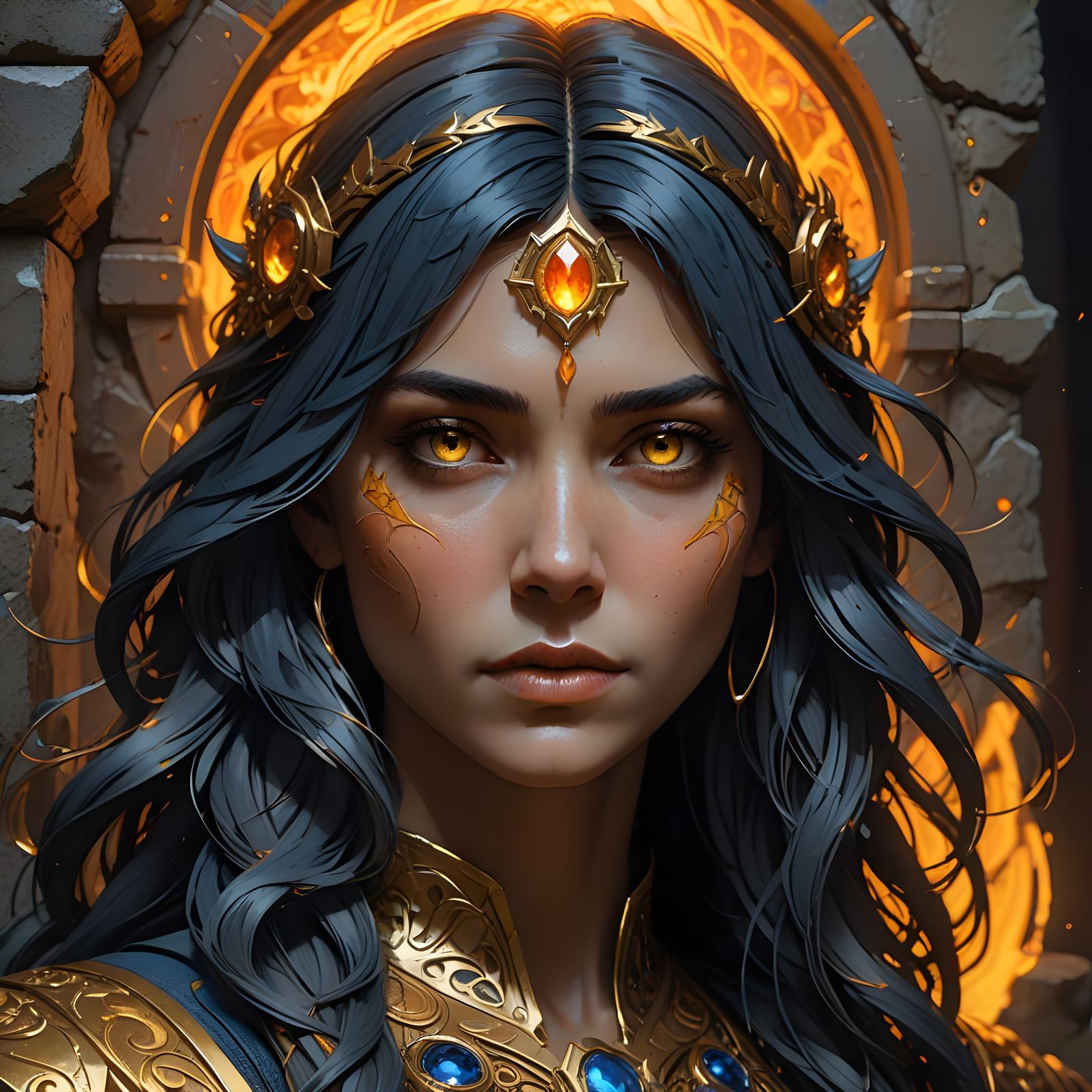 Sauron's Fiery Gaze in a Rocky Portrait