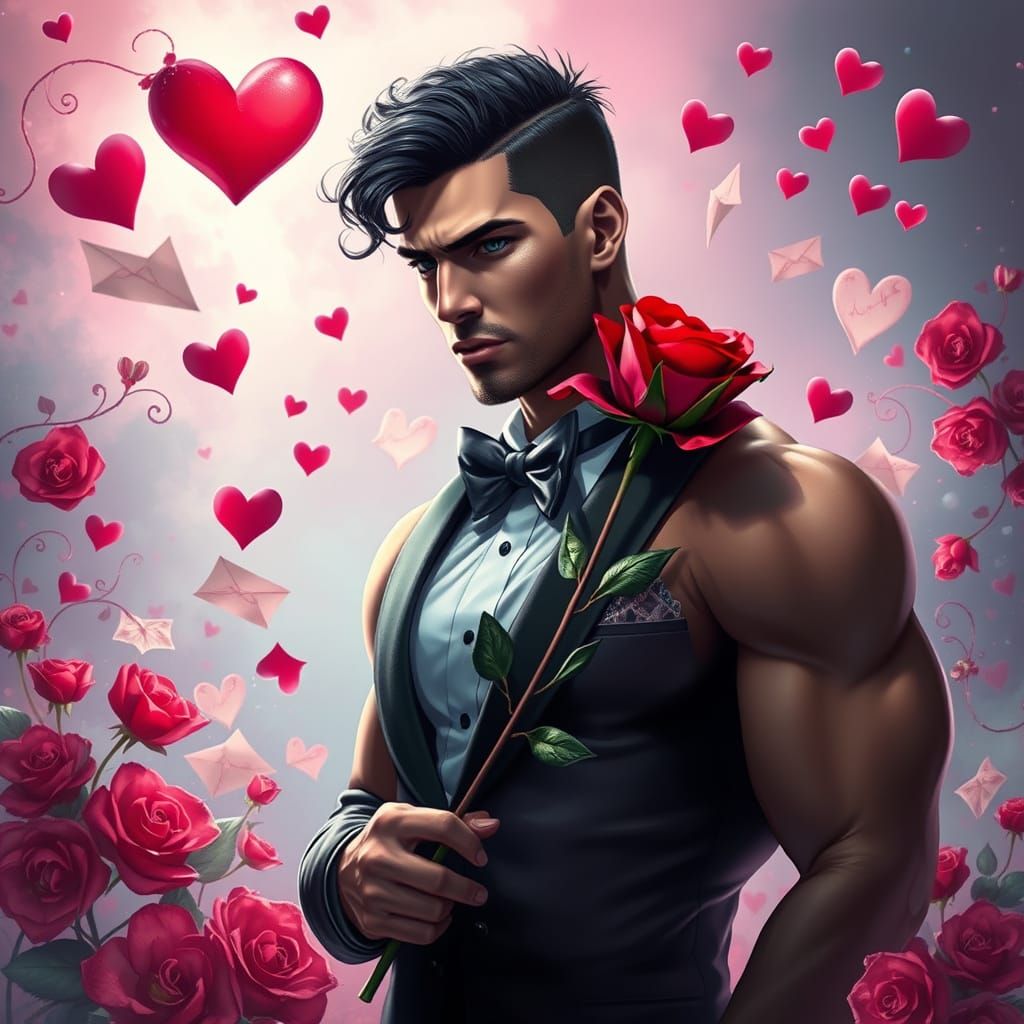 Dashing Valentine in Elegant Art Deco Fantasy