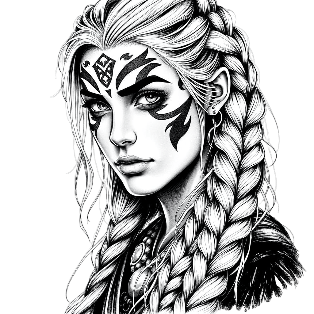 Viking Warrior Woman in Fantasy Style