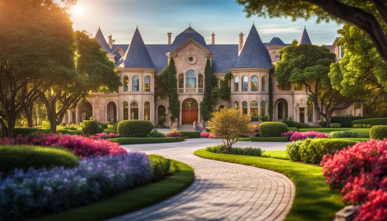 Elegant Boulevard in Gated Community, Hyperrealistic HDR