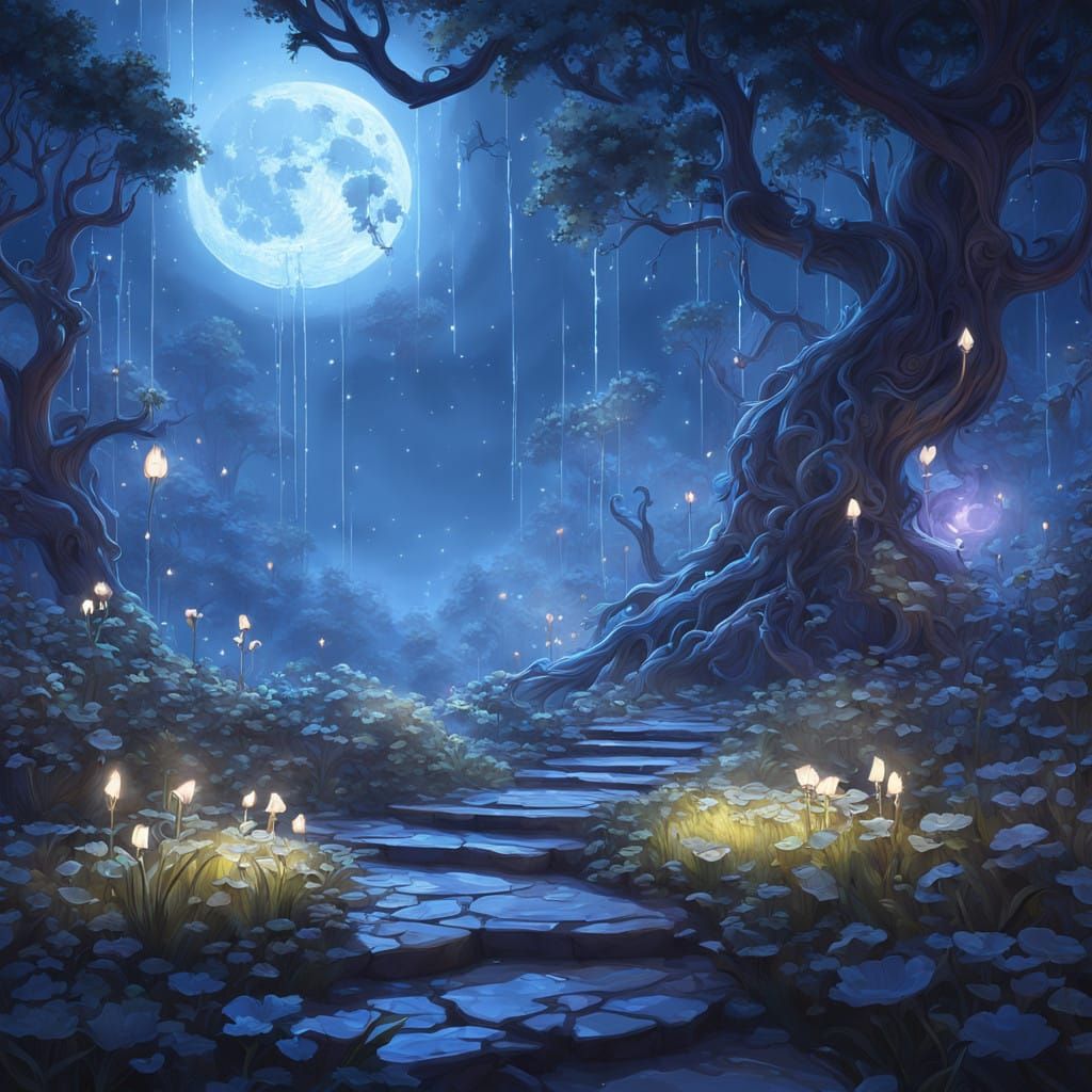 Ethereal Violin Under the Soft Glow of a Full Moon