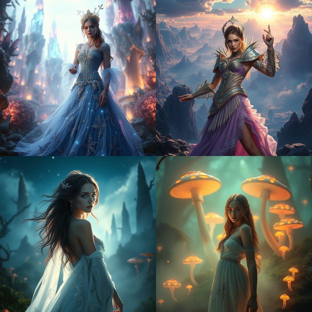 Fantastical Portrait of Thylane Blondeau in Dreamlike Enviro...