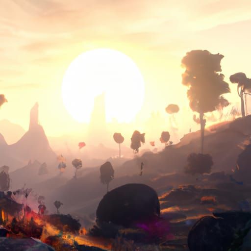 Sunset in the Morning: Detailed Matte Painting