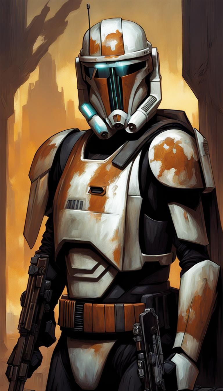 Menacing Clone Commando in Full Armor