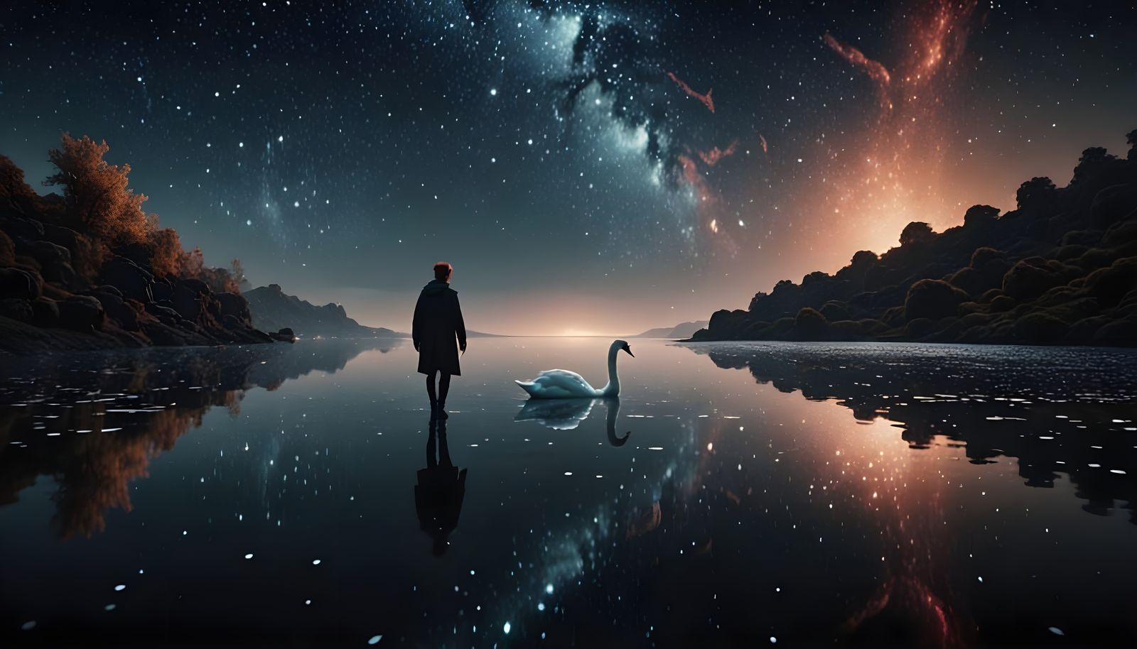 Ethereal Walk Among Galaxies with Swan