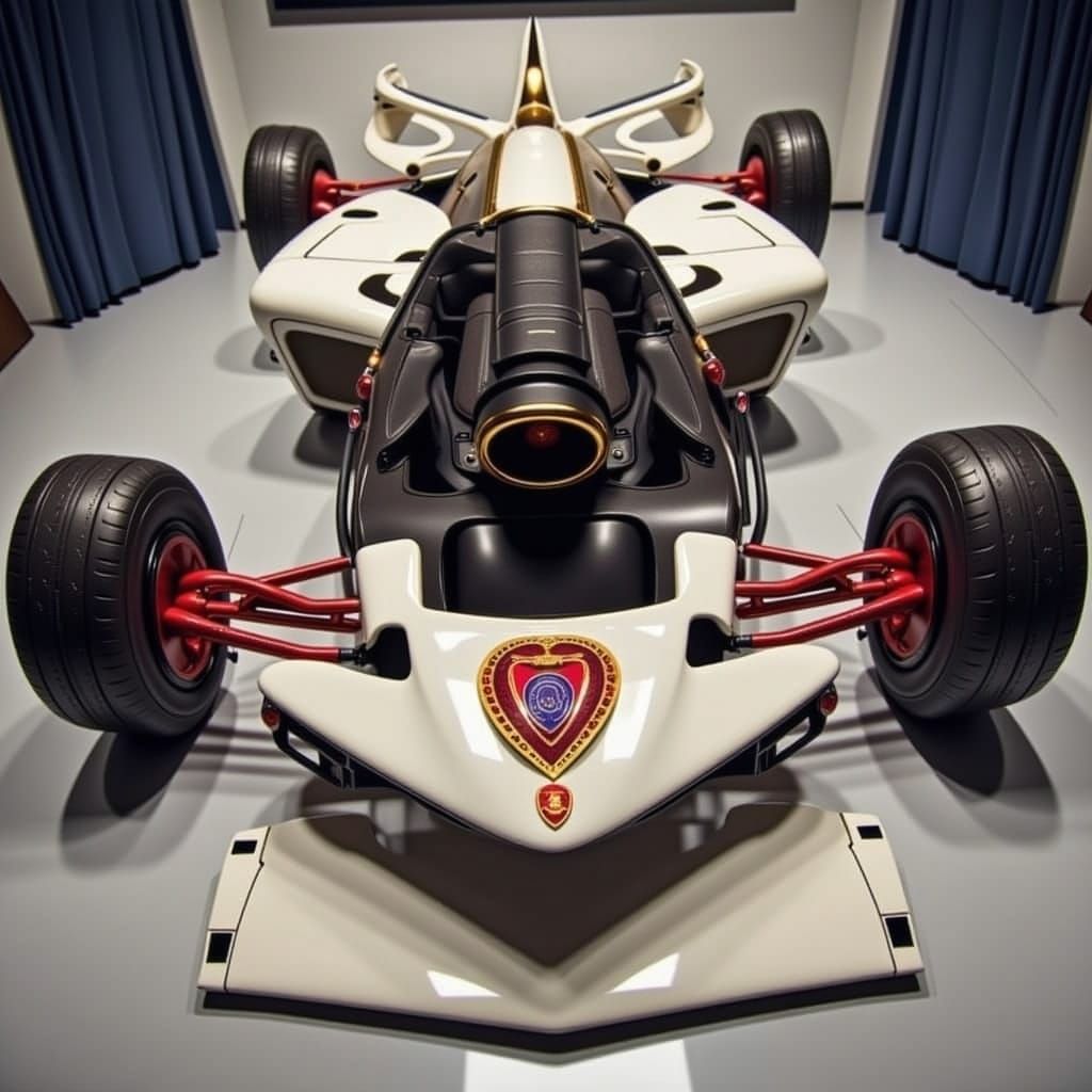 Alluring Sci-Fi Composition in Platinum and Ruby