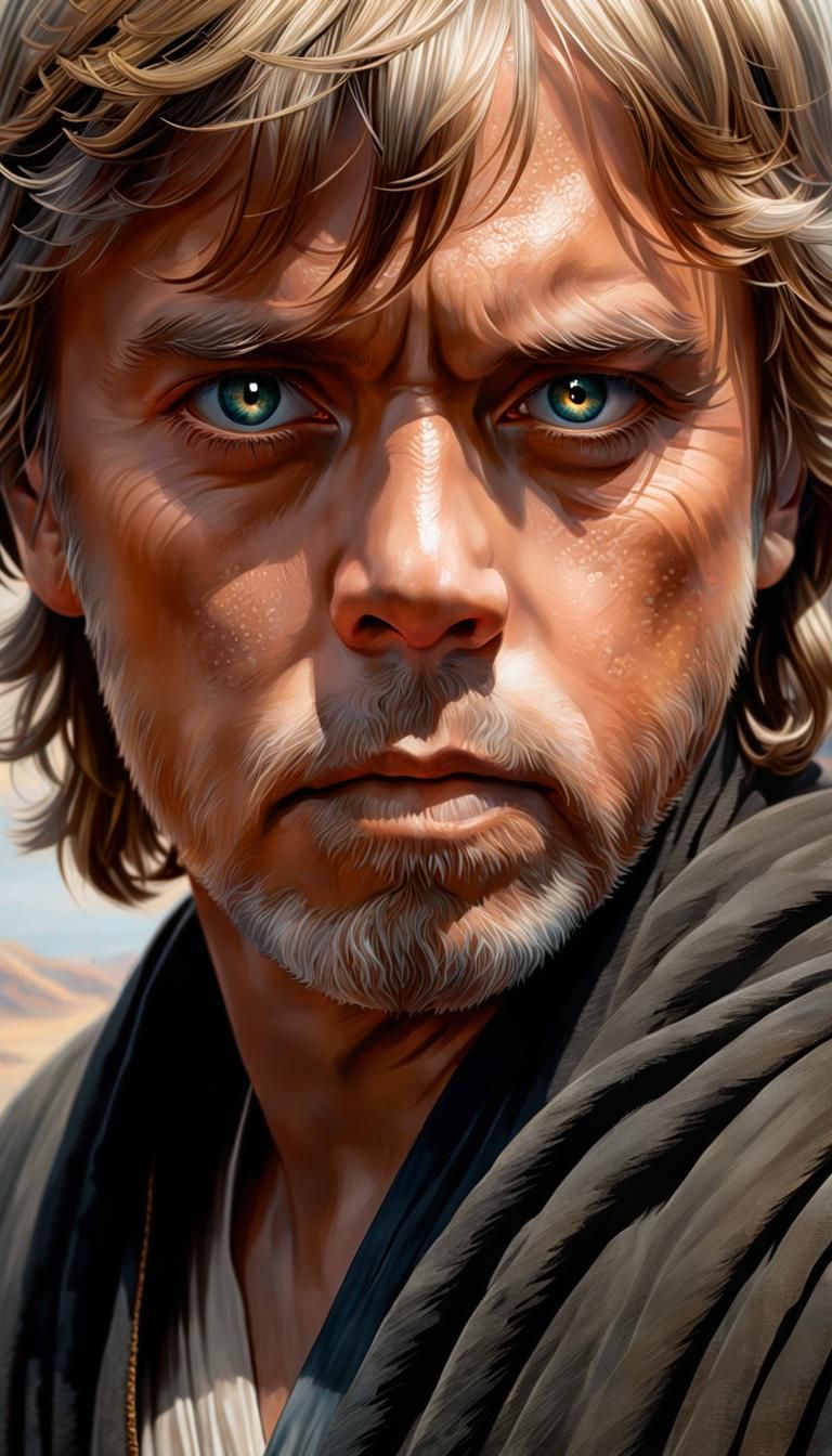 Ethereal Luke Skywalker in Airbrush Painting Style
