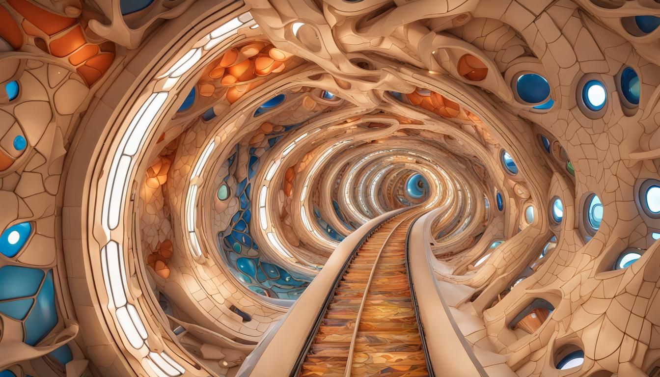 Gaudi-Inspired Space Liner in Hyperspace