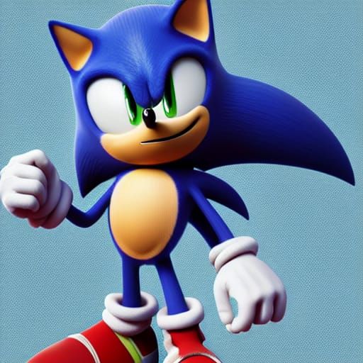 Sonic Reimagined as 3D Digital Art