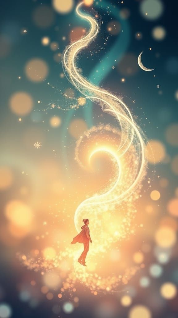 Ethereal Soul's Journey in Dreamlike Watercolor Illustration