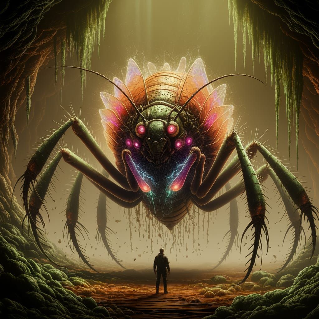 Titanic Insect Emerges in Bioluminescent Hive