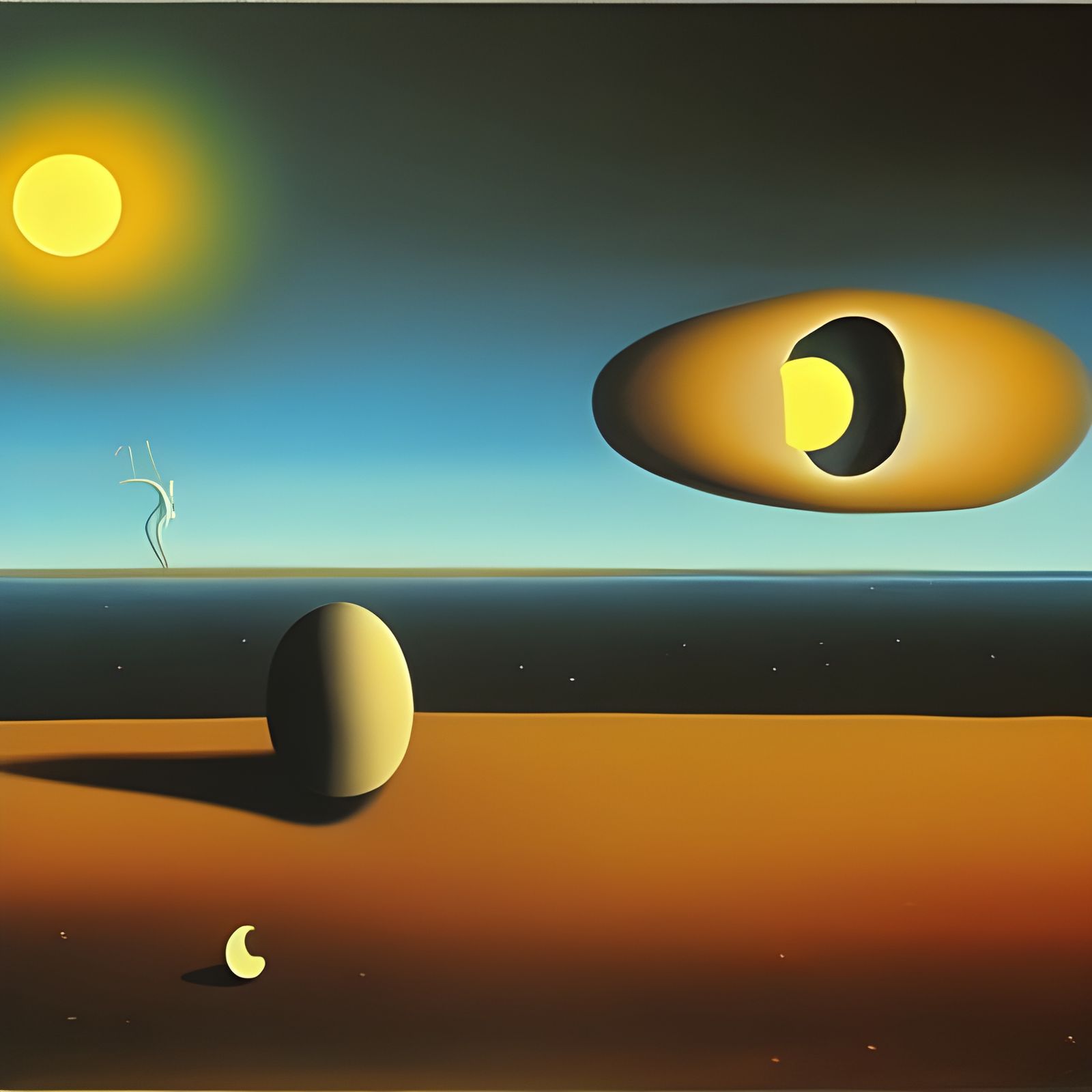 Lonely Planet by Black Hole, in Surrealist Style