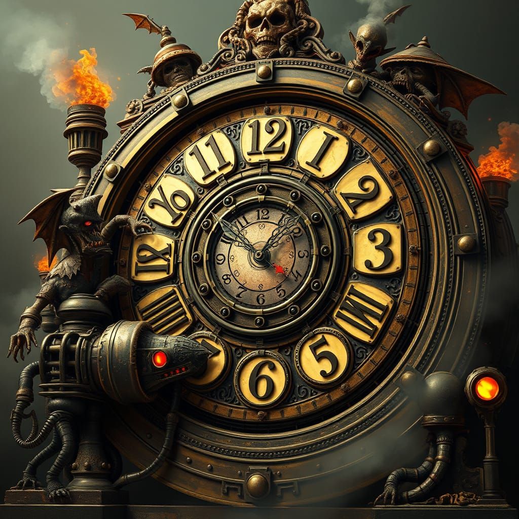 A huge clock with weird numbers