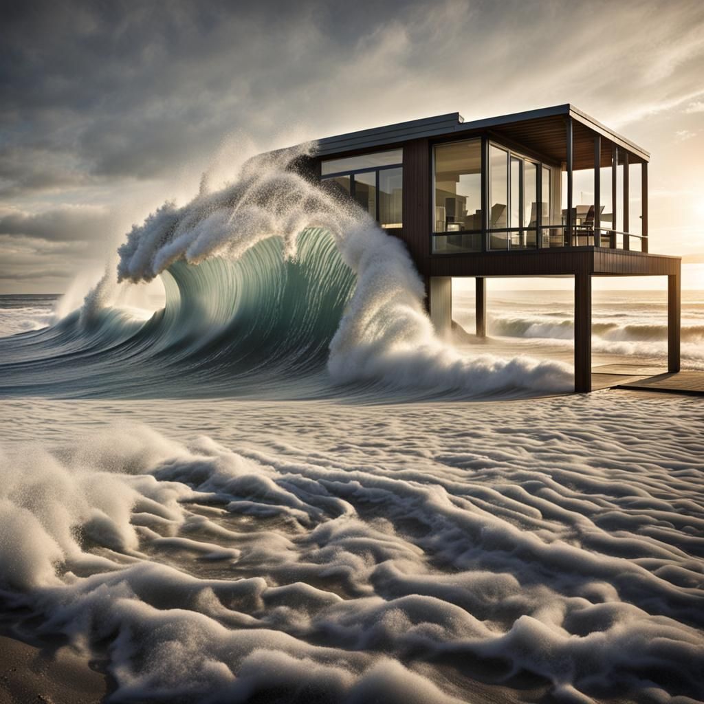 Dramatic Tidal Wave View from Beach House