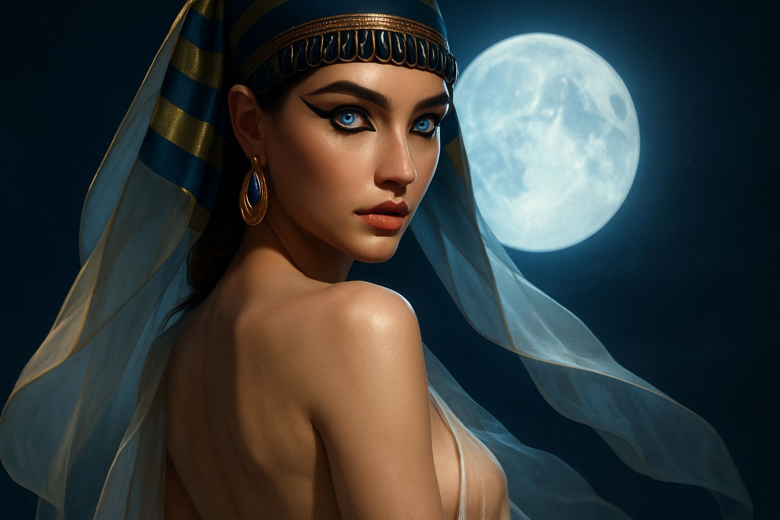 Photorealistic Cleopatra with Pharaoh's Headdress