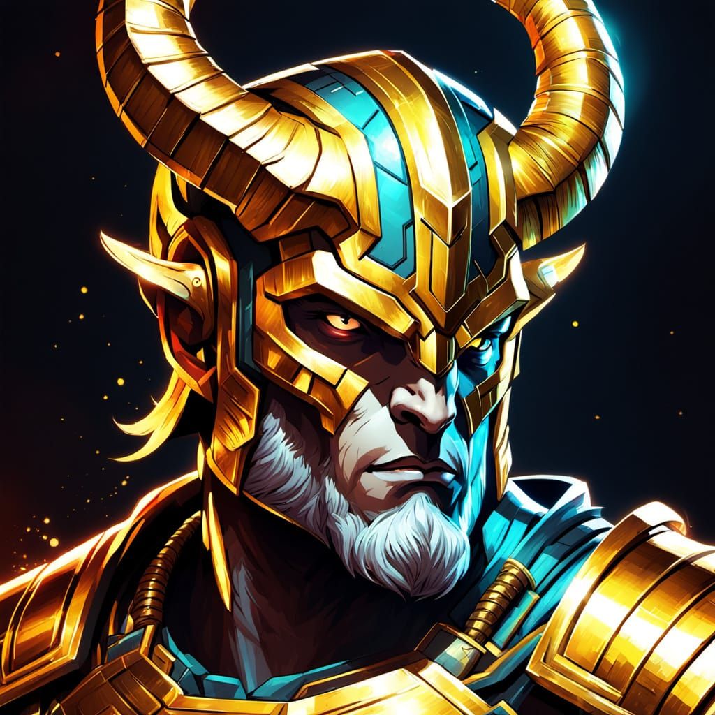 Heroic Ram Warrior in Comic Book Style