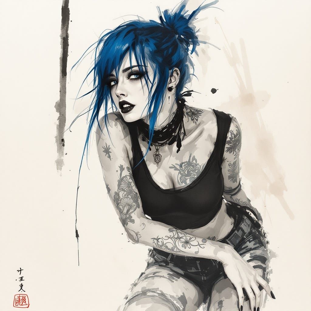 Surreal Punk Goddess Leans into the Wind