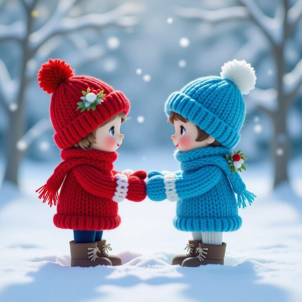 Whimsical Mittens Wedding in Snowy Landscape