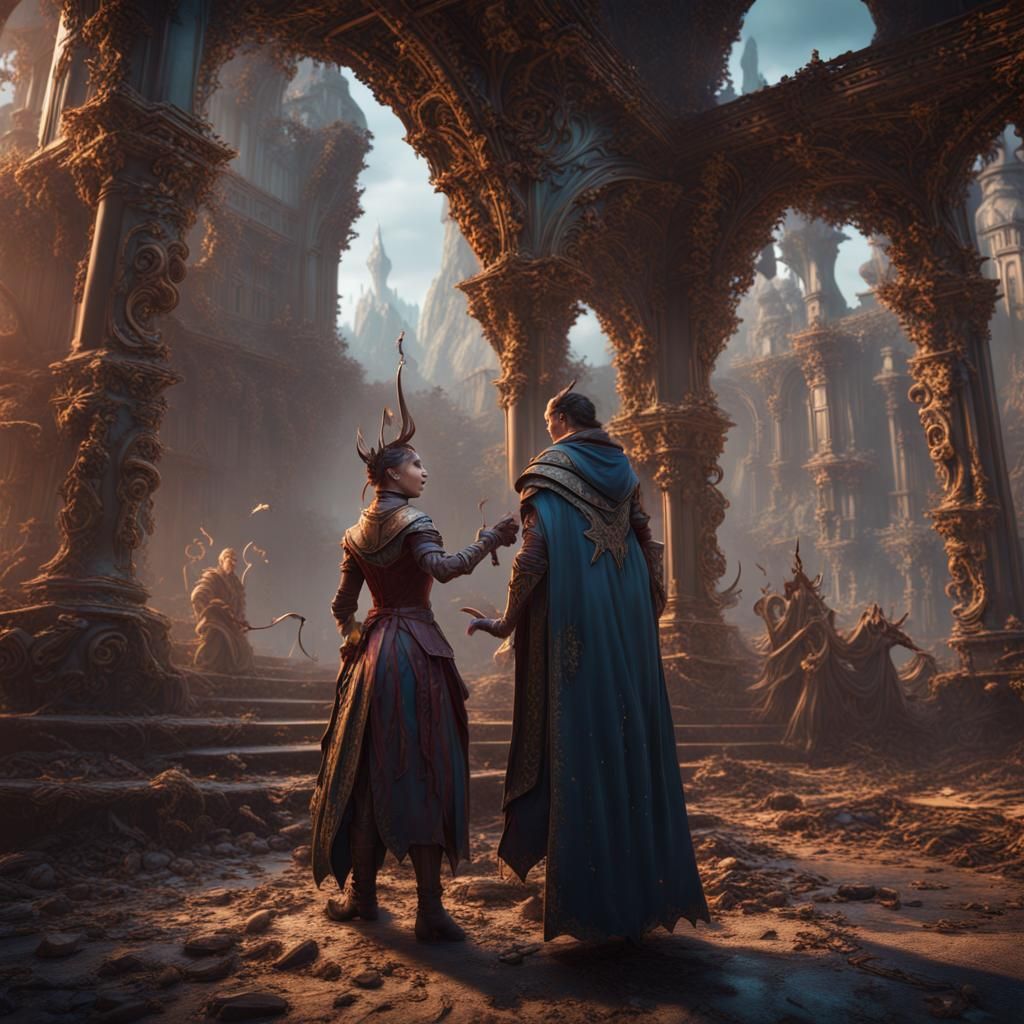 Fantastical Matte Painting of Someone Slapping People
