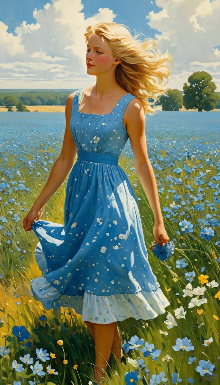 Idyllic American Scene in Rockwell Style