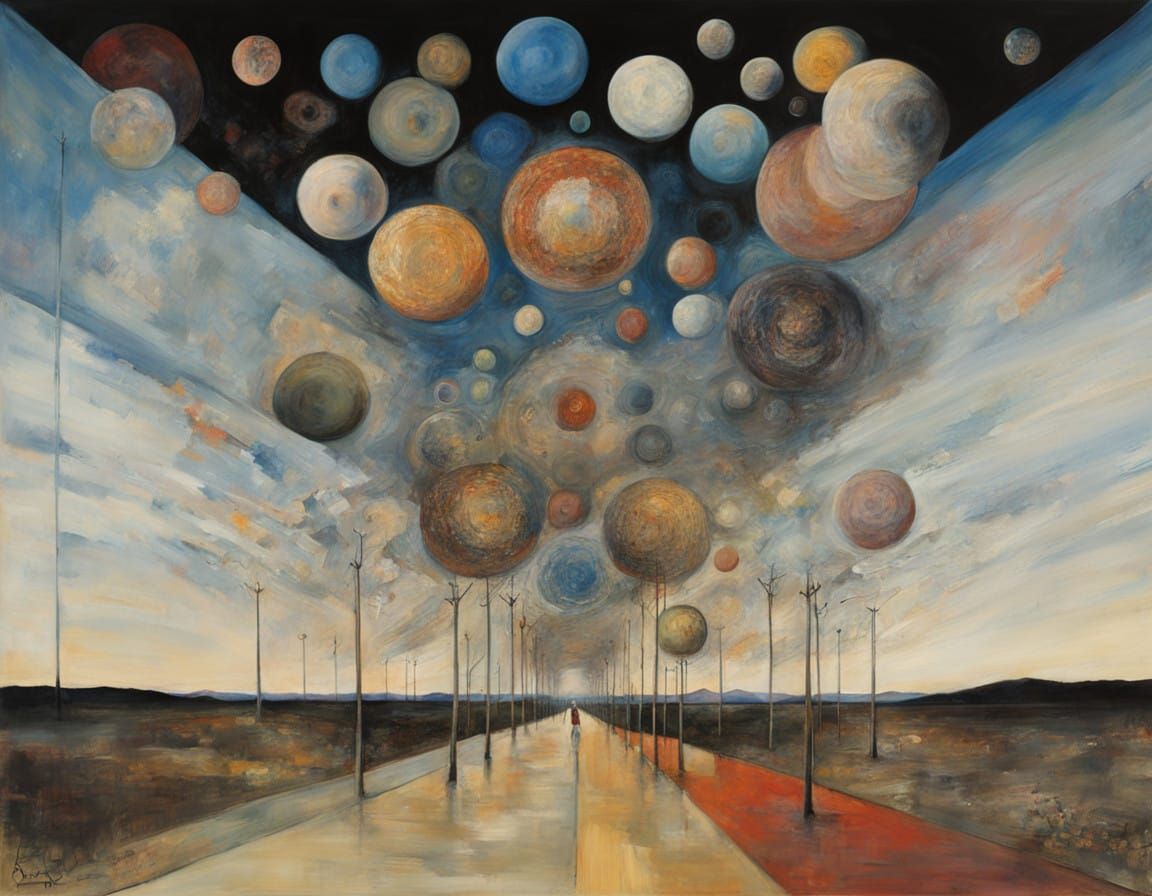 Cosmic Expressway in Vibrant Abstraction