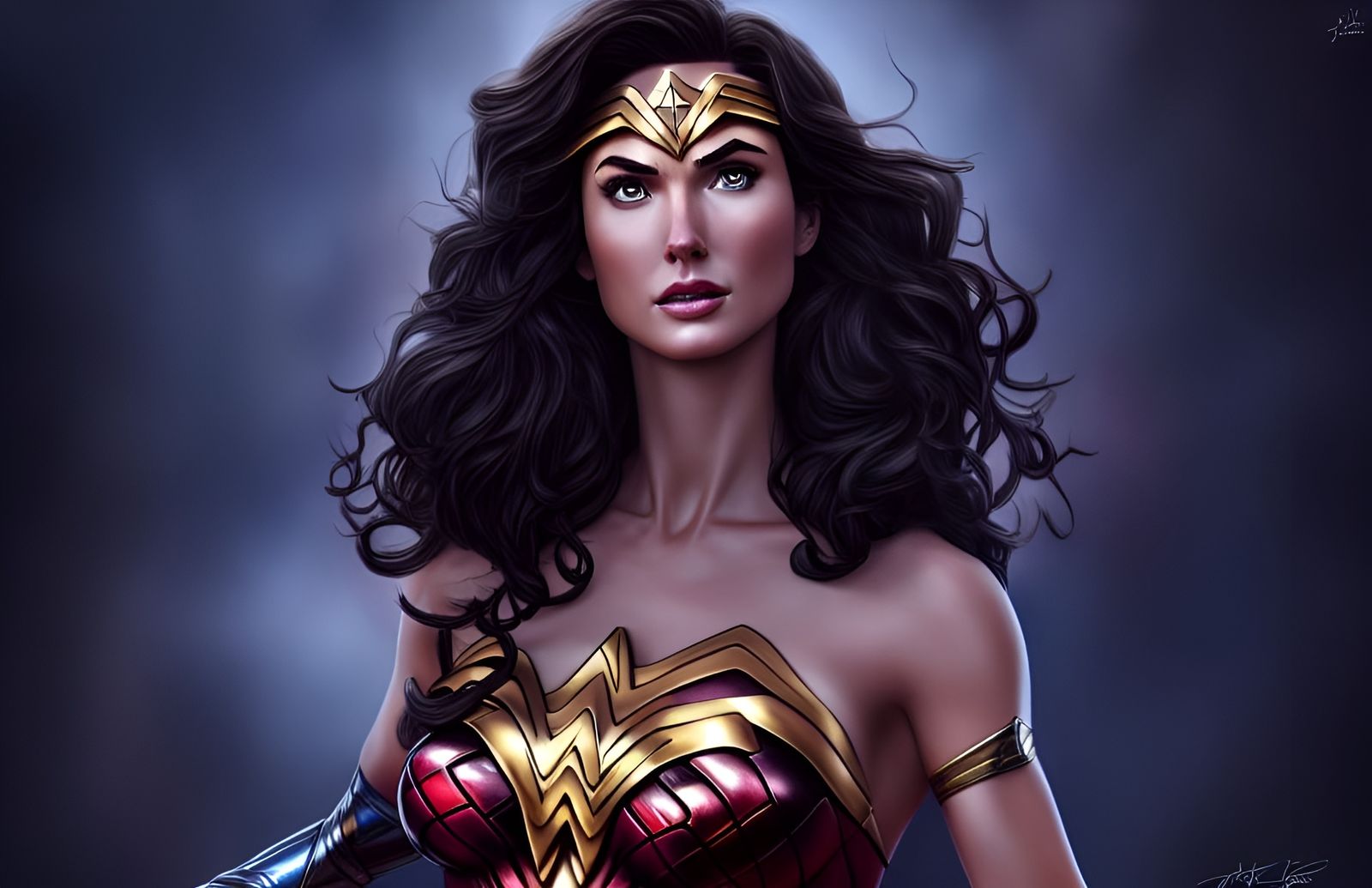 Wonder Woman in Ancient Temple, Pixar Style