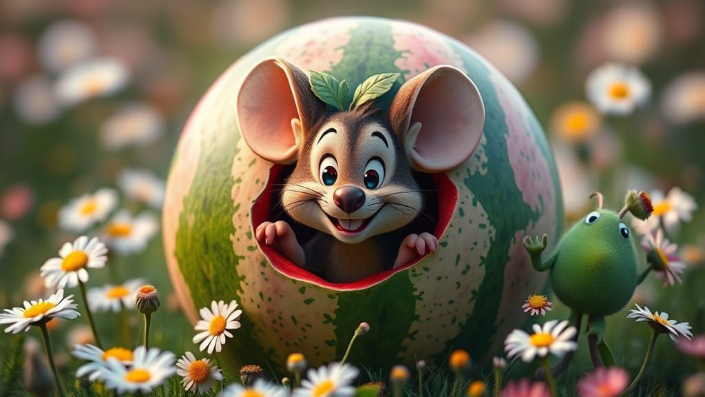 Whimsical Watermelon Wonderland in Hyperrealistic Style