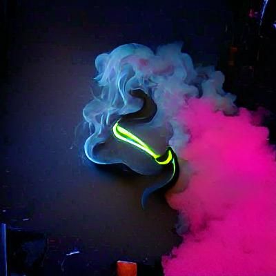 Glowing Neon Smoke Abstract Design