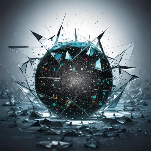 Hyperrealistic Shattered Glass in Sharp Focus