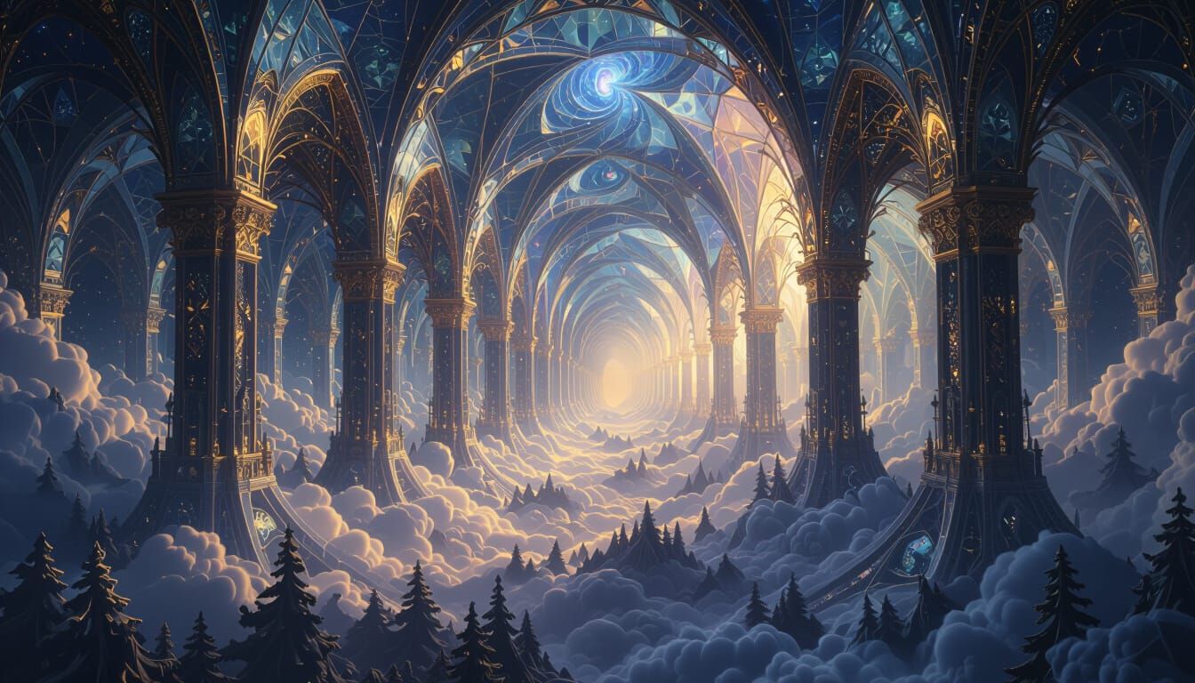 Fractal Explosion Cosmic Cathedral of Light and Geometry