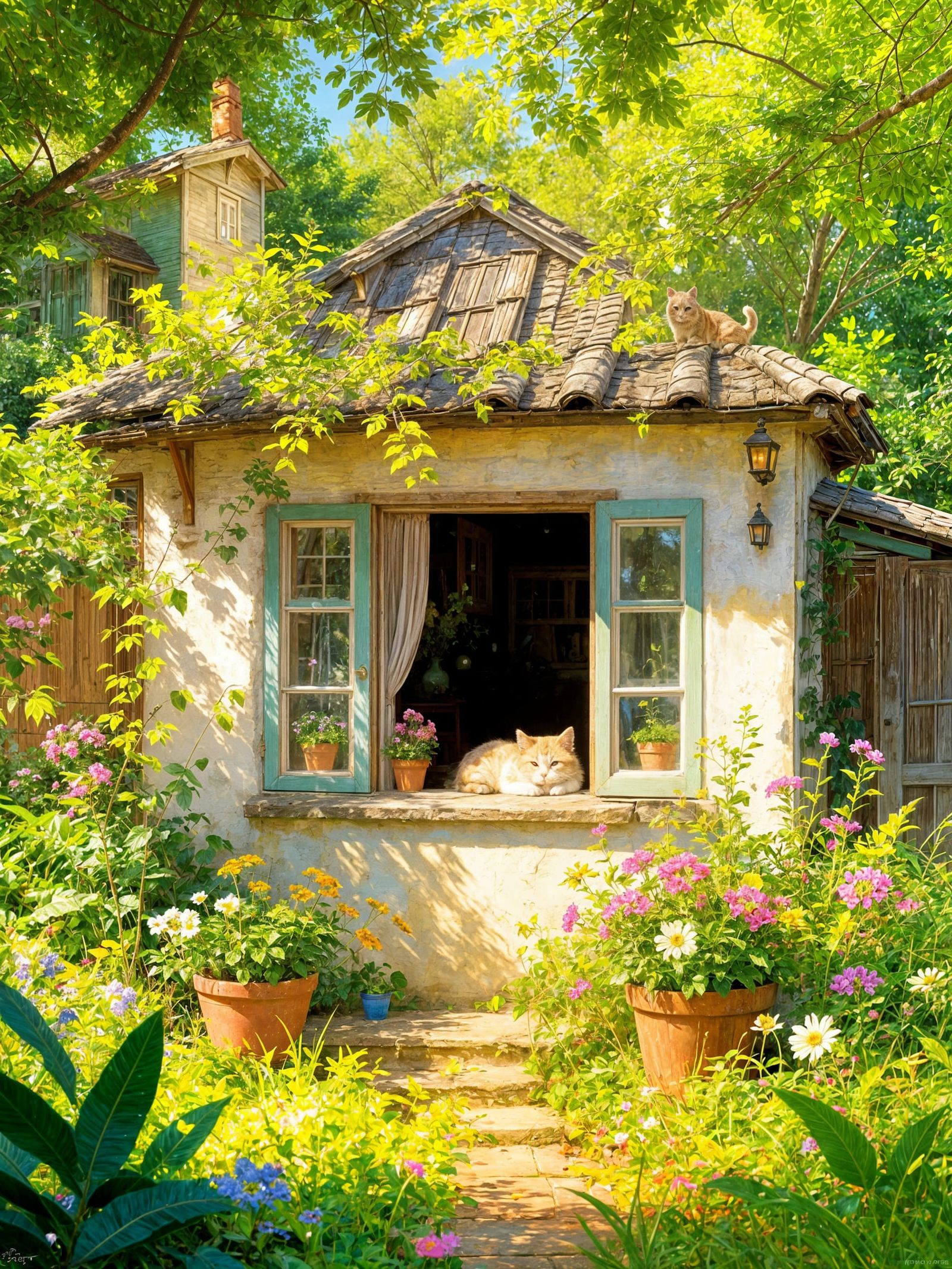Sun-Drenched Cottage in Overgrown Garden