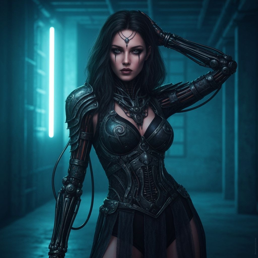 Biomechanical Woman in Giger-Inspired Style