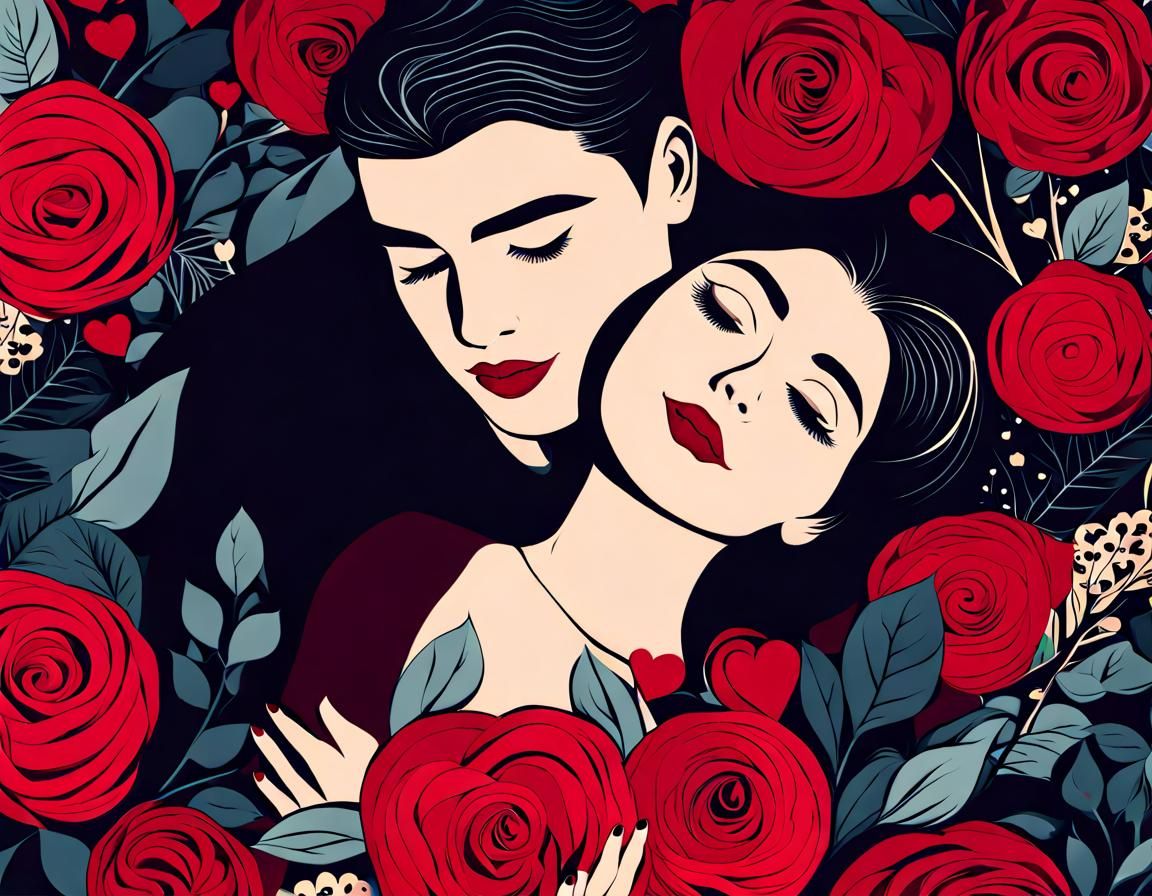 Young Couple Falling in Love on Valentine's Day