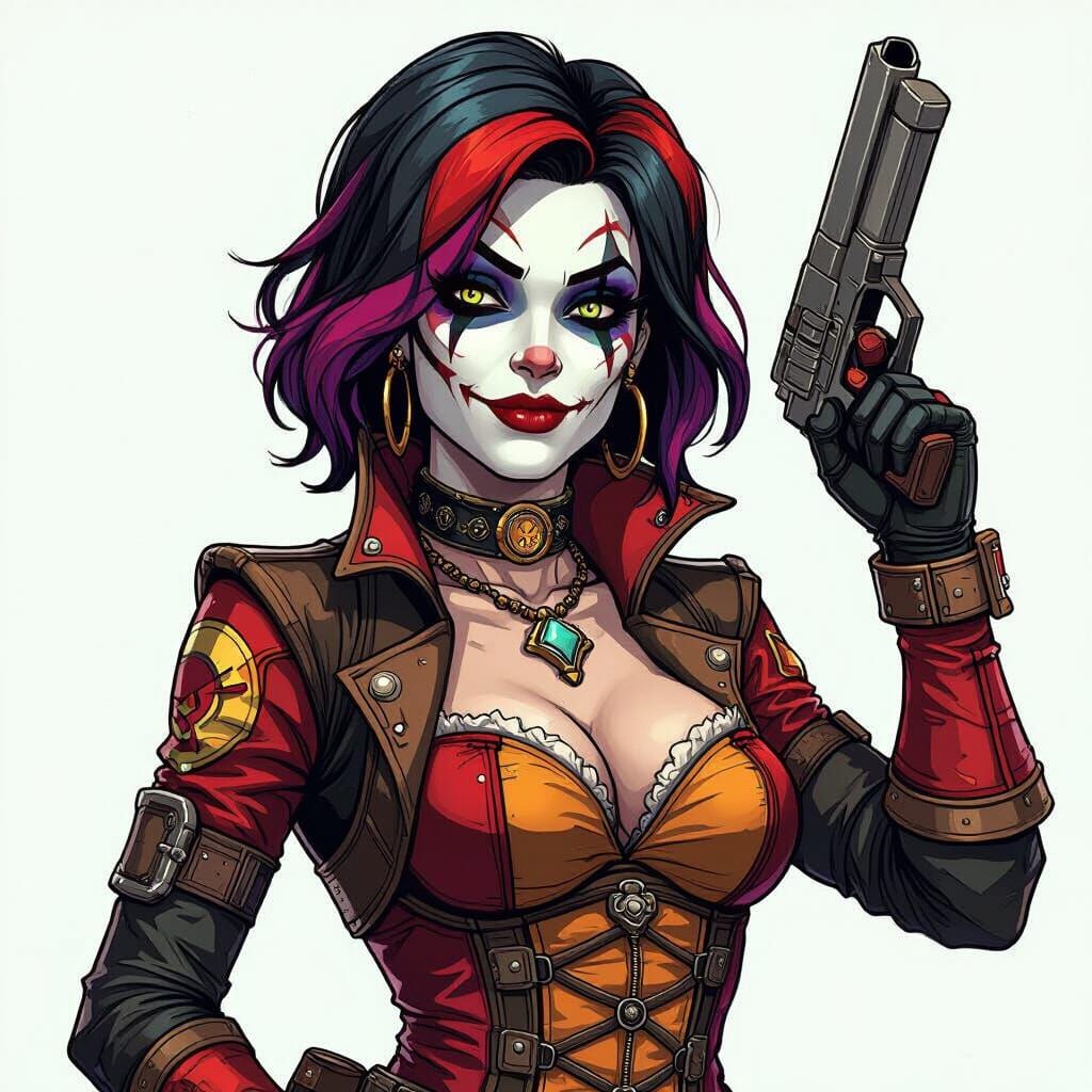 Mad Moxxi in Dynamic Pose, Cel-Shaded Digital Art