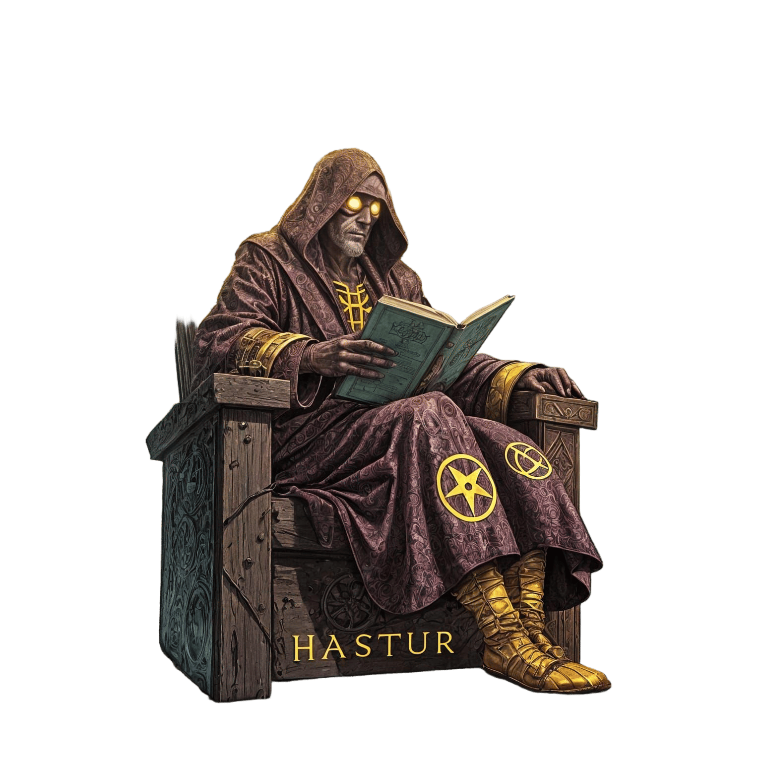 Eldritch God Hastur in Apocalyptic Screen Print Style