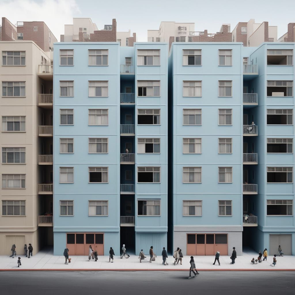 Minimalist City Model with Soap Bar Buildings