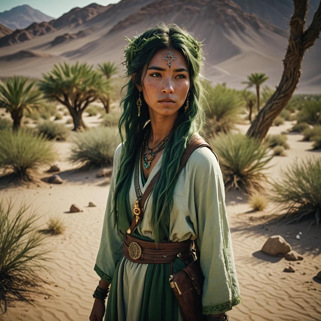 A female druid living in the desert.