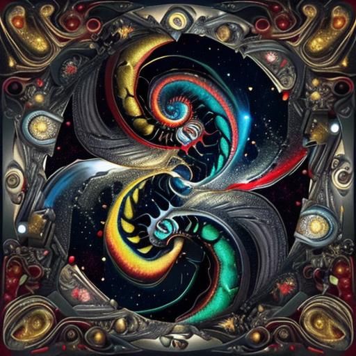 Surreal Curves with Starry Night Sky