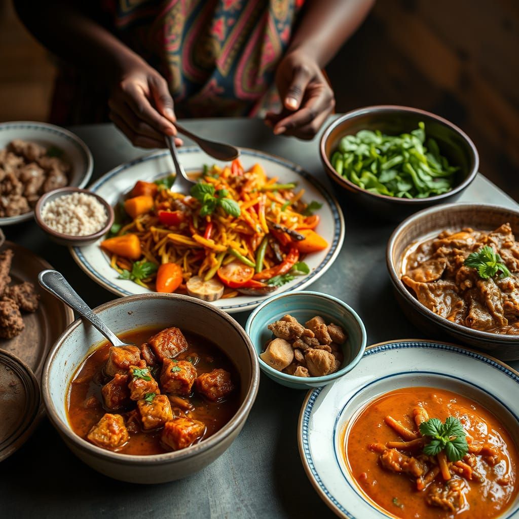 Vibrant Kenyan Cuisine in Natural Light