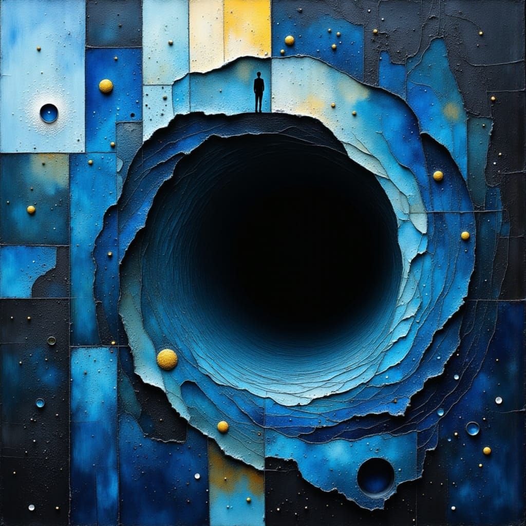 Abyssal Void of Sorrow in Impasto Textures