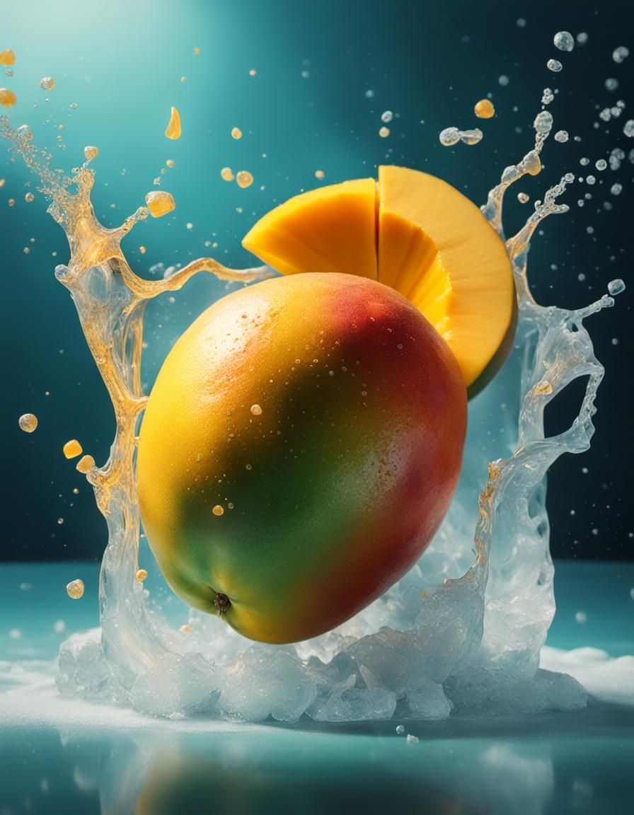 Icy Mango Juice Photo in Tarantino Photography Style