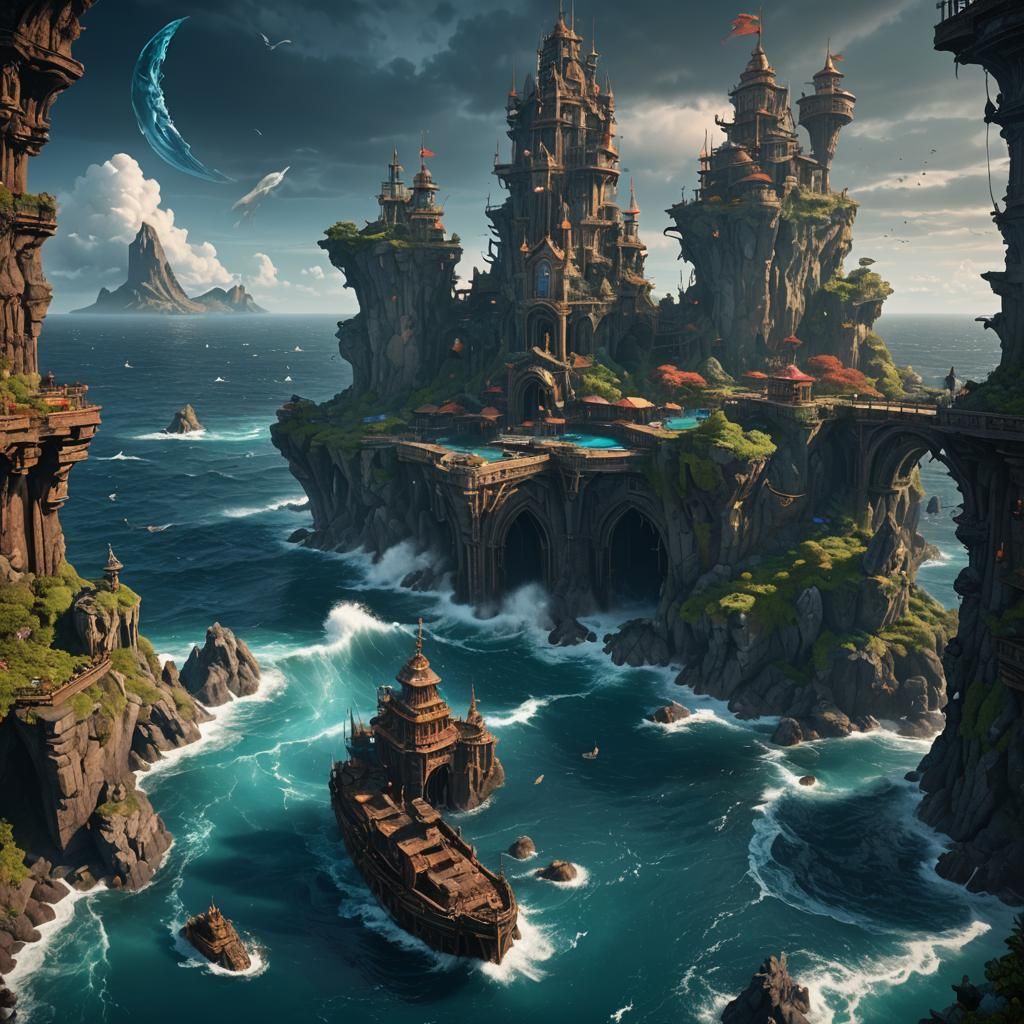 Detailed Ocean Matte Painting in Unreal Engine