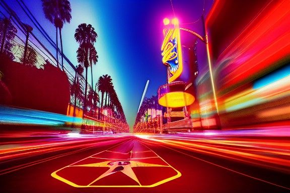 Hollywood Boulevard with Fractal Iridescence, 8K