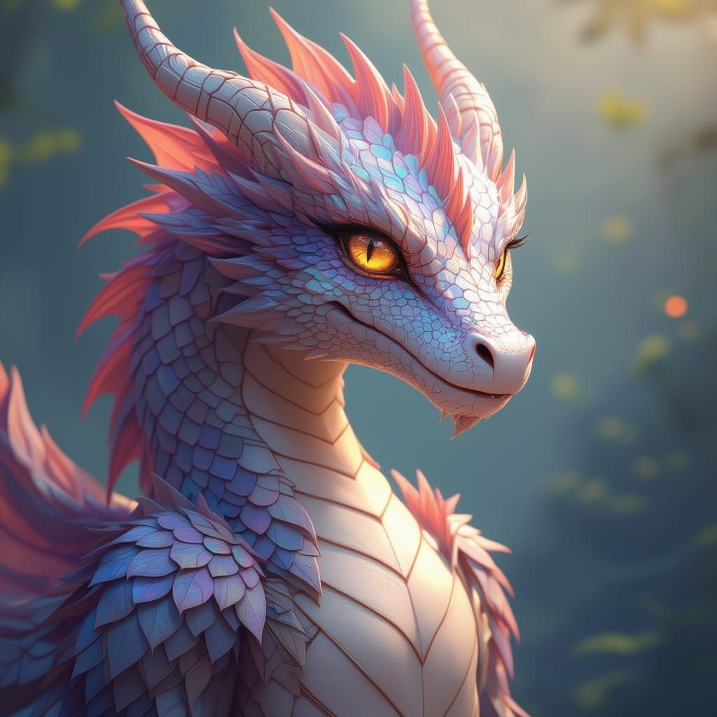 Anime Dragon Woman In Detailed 3D Art Style